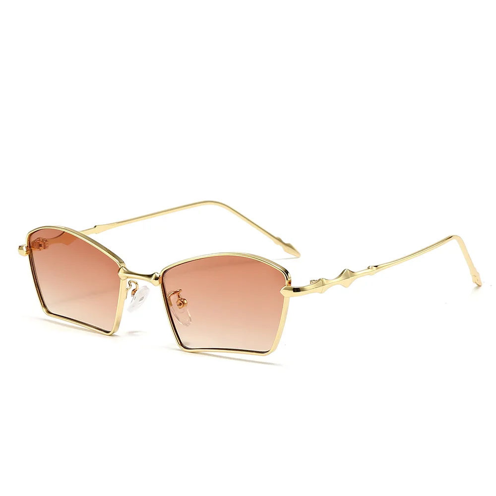 Fashion Fan-Shaped Sunglasses Women's Metal Frame Glasses Vintage Brand Square Men's Sunglasses Driving Visor Women's Glasses