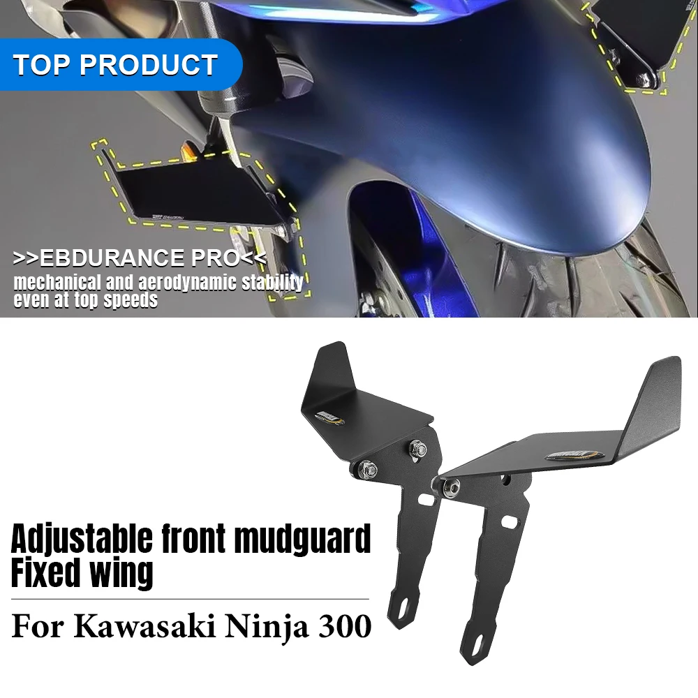 

Motorcycle front fender fixed wing, aerodynamic adjustable wing For KAWASAKI Ninja300 Ninja250 EX300 EX250 Z300 7250 2013-2017