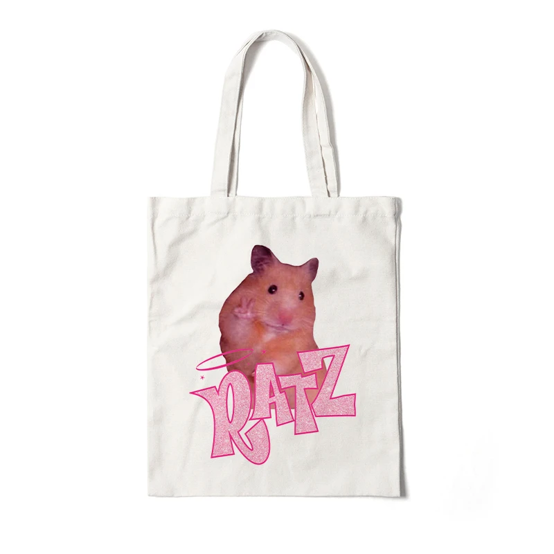 Tote Bag Kawaii Ratz Reusable Grocery Canvas Shopping Bag Harajuku Shopper Bag Women Shoulder Bag Eco Bag Large Cute Tote Bag