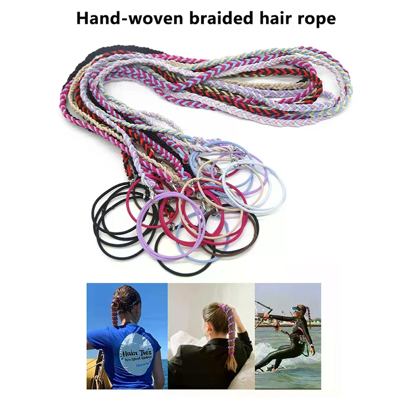 Creative Elastic Hair Ties Ponytail Holders For Women Girls Stretchy Braided Pony Tail Hair Tie Wrap For Swim Diving Surfing