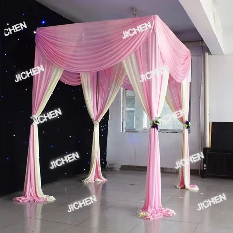 

HG JC Новый год, свадьба, вечеринка, открытие, украшение «сделай сам», четырехугольный павильон, двойной кронштейн для перекладины, металлическая церемониальная вуаль Sta