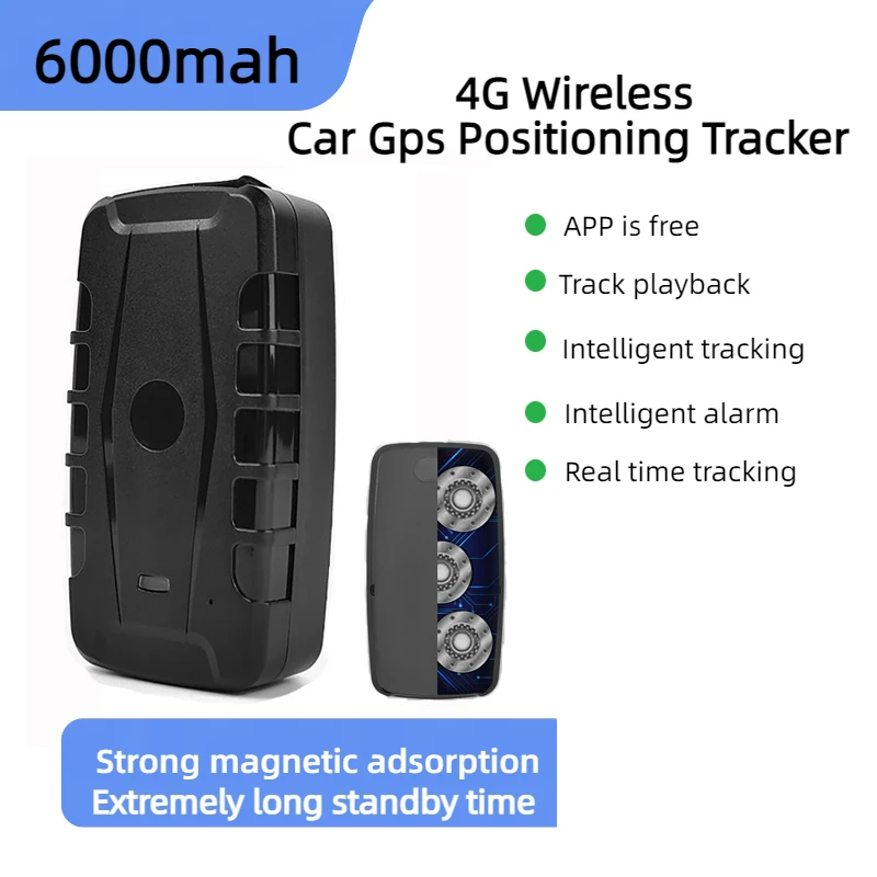 Rastreador de atividade inteligente magnético forte 4g, instalação gratuita, localizador de posicionamento gps para carro, 6000mah, alarme de longa espera