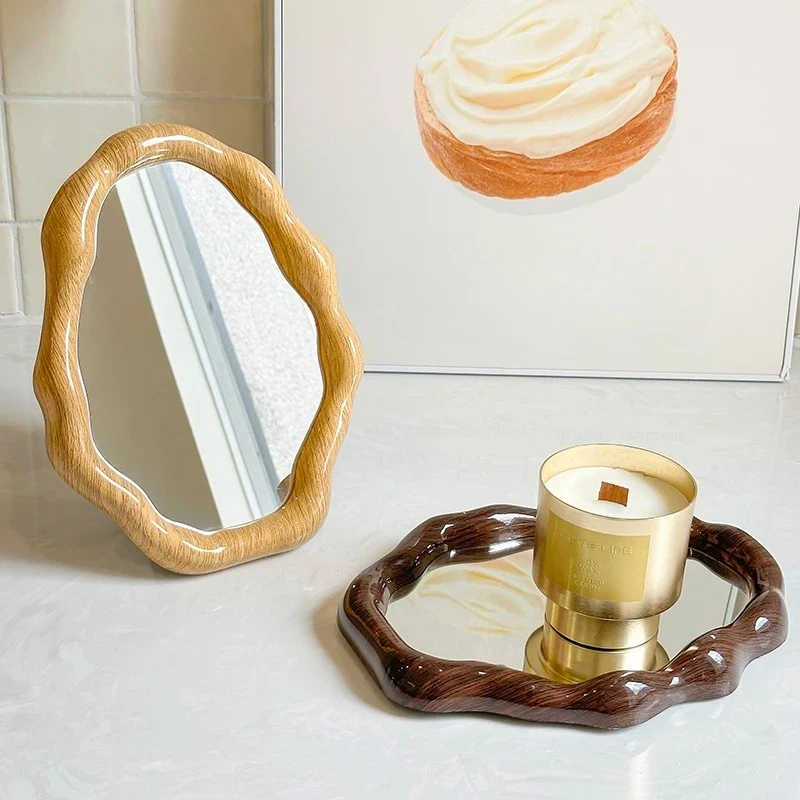 Creative Irregular Standing Mirror Desktop Makeup Mirror Ornamental Makeup Mirror Room Decoration Cosmetics Home Decoration