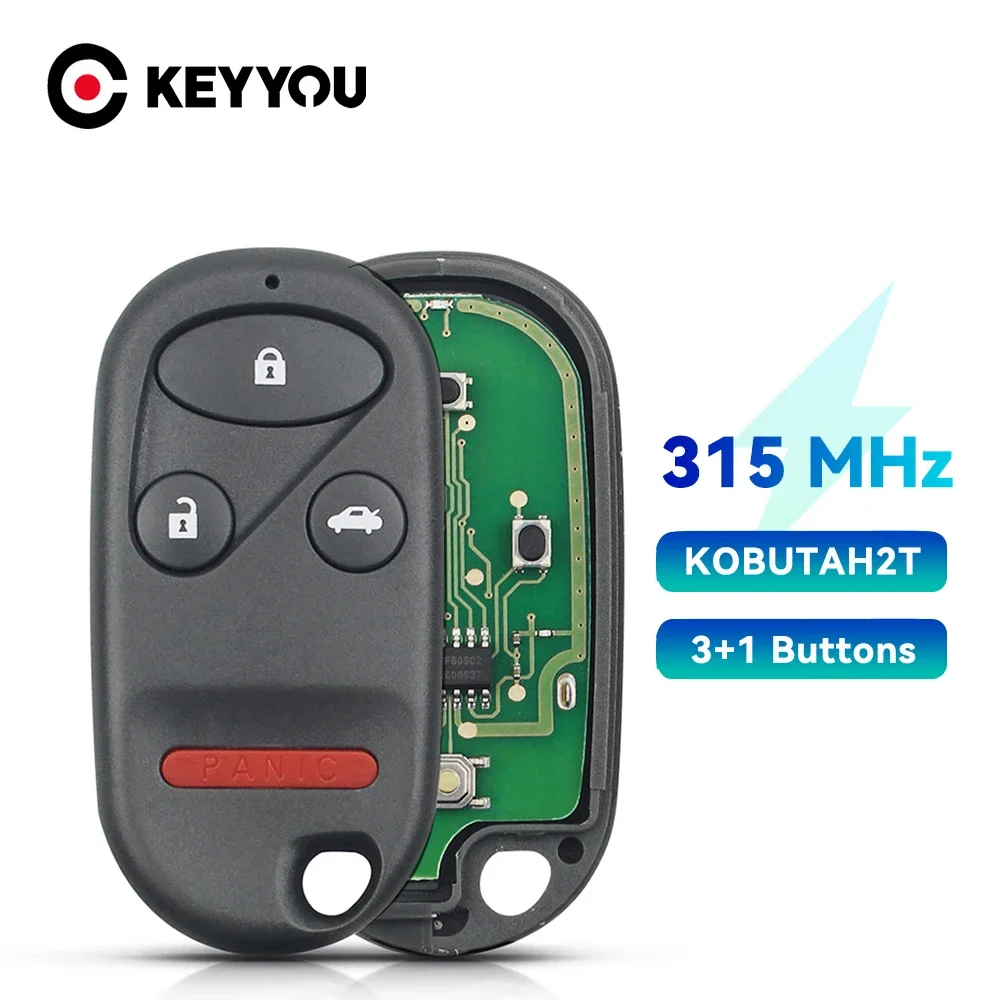 KEYYOU With Battery For Honda Accord 1998 1999 2000 2001 2002 Car Transmitter Key 315MHz Keyless Remote Control Key KOBUTAH2T