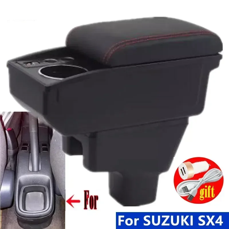

central armrest box For SUZUKI SX4 Armrest box For SUZUKI SX4 Car Armrest box Interior Parts Storage box Cup holder Dedicated