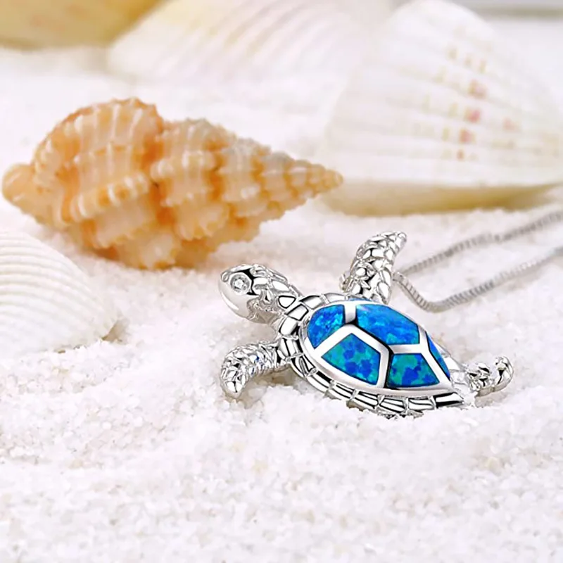 New Cute and Exquisite Gemstone Turtle Pendant Necklace Fashionable Personalized Daily Accessory Party Jewelry Birthday Gifts