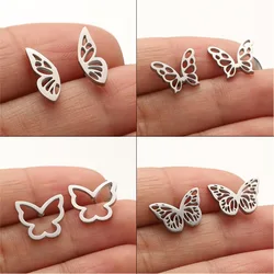 Stainless Steel Earrings 2023 Trend Mini Delicate Delicate Butterfly Charms Fashion Stud Earrings For Women Jewelry Party Gifts