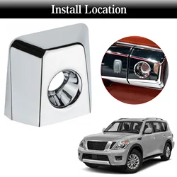 Car Chrome Door Handle Keyhole Frame Cover 80647-ZC00A for Nissan Armada Titan Driver Side Exterior Door Handle Lock Bezel