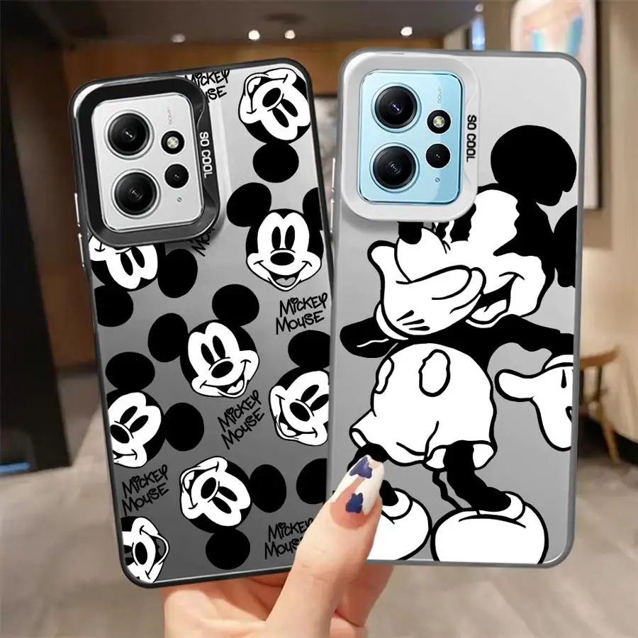 Disney mickey mouse logotipo caso de telefone para xiaomi redmi a2 13 4g 13c 12 a1 plus a3x 12c poco x3 nfc escudo funda cabido capa