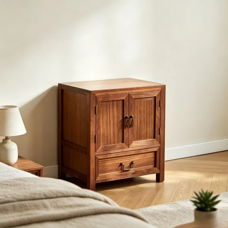 Wooden Side Table Corner End Table Tea Cabinet Chest of Drawers Storage Nightstand for Living Room Bedroom Small Space