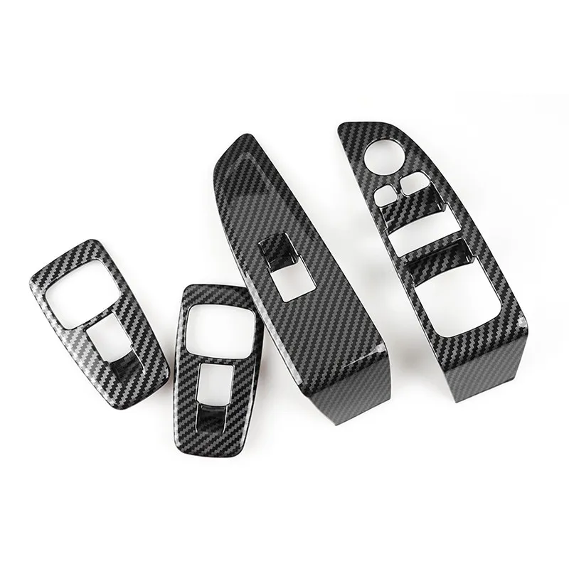 For BMW 7 Series G11 G12 2016-2021 Carbon Fiber Pattern Car Accessories Window Switch Button Control Panel Frame Cover Trim