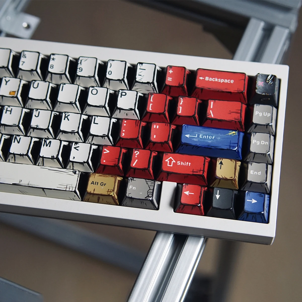 141 Keys Aifei Comic Mixed Light Keycaps for Mechanical Keyboard PBT Dye Sublimation Cherry Height GK61 Anne Pro 2 AULA F75