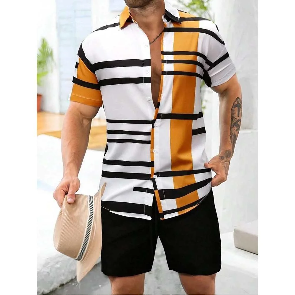 

Geometric ort Sve irt orts Set Youth Casual Sportswear Polyester Cotton Blend Four Season Universal Chinese Manufact...