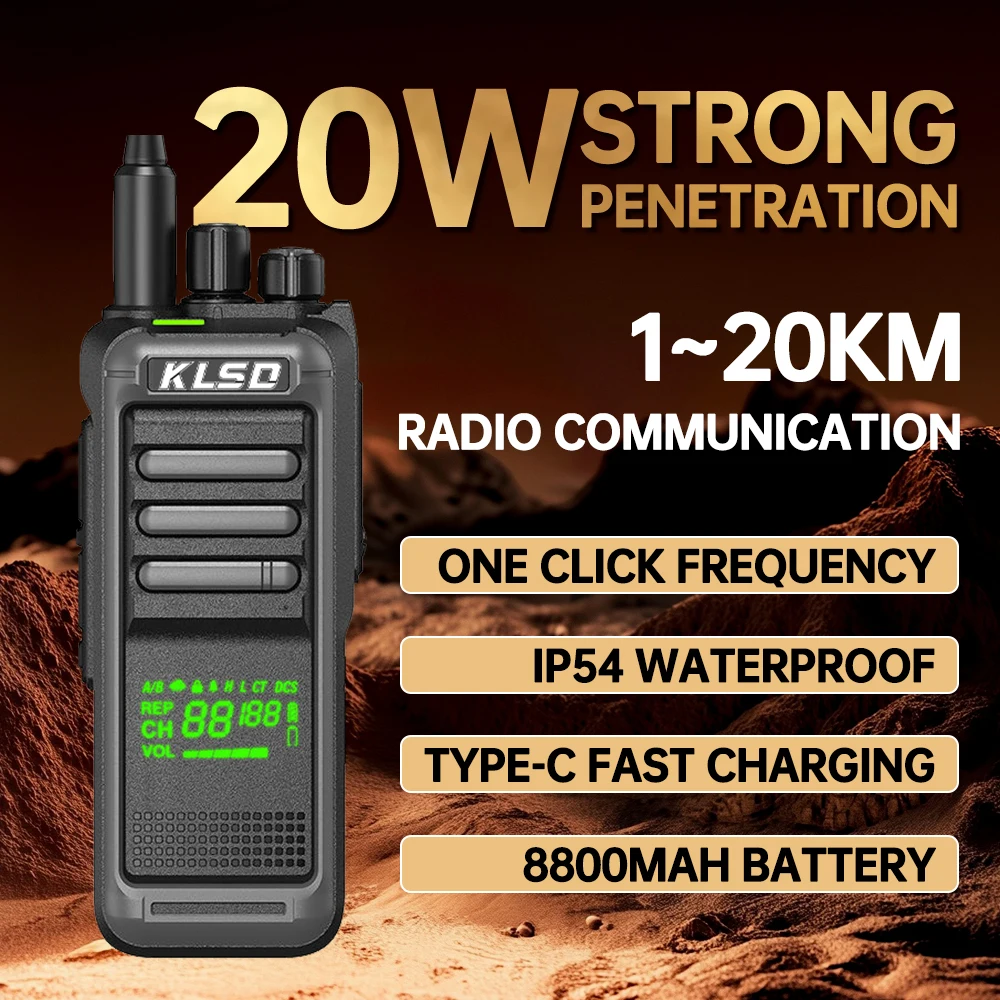 Walkie Talkie 20w Multi-Band Handheld Radio FM Radio VOX CTCSS/DCDS Scan & Monito Type-C Charging Encrypted Call