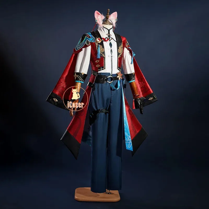 

Honkai Star Rail Jiaoqiu Косплей Костюм Парик Униформа Головные уборы Foxian Xianzhou Yaoqing Feixiao Хэллоуин Вечеринка Женщины Мужчины iCosera;