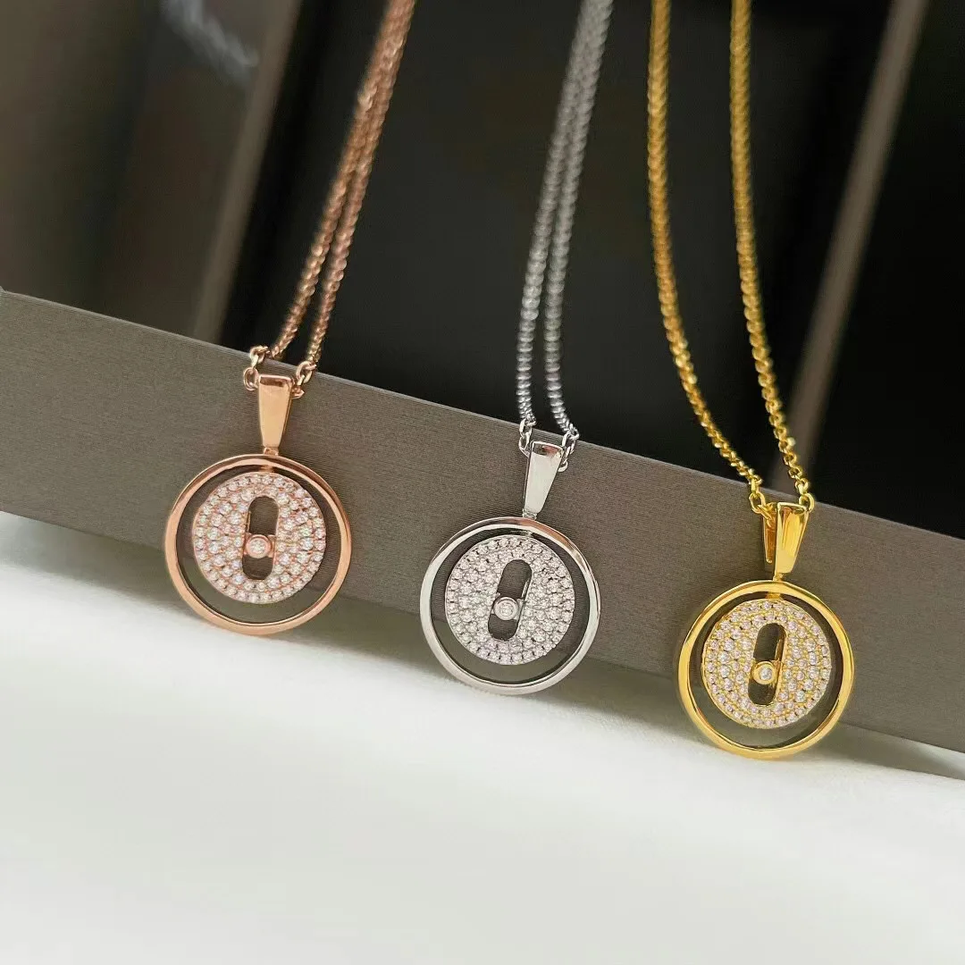 

MXK Elegant Circle Pendant Necklace for Women,Trendy Minimalist Light Luxury Jewelry Gift, Aesthetic Charming Zodiac Lucky Charm