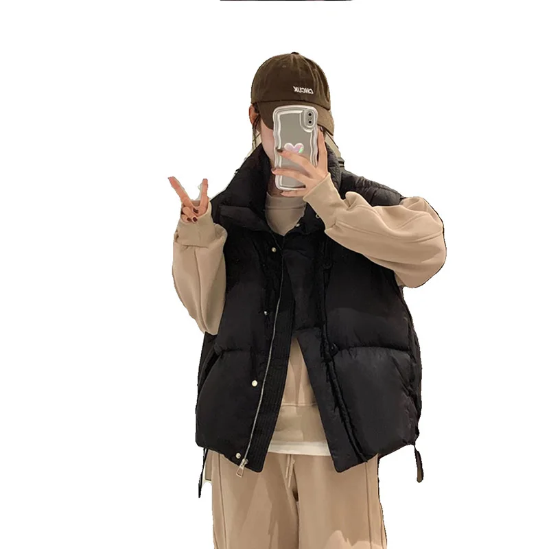 Sli Gilet in cotone da donna 2025 Autunno Inverno New Faion Capispalla Design Trendy oulder Pad Jaet Cappotto Cerniera Sle