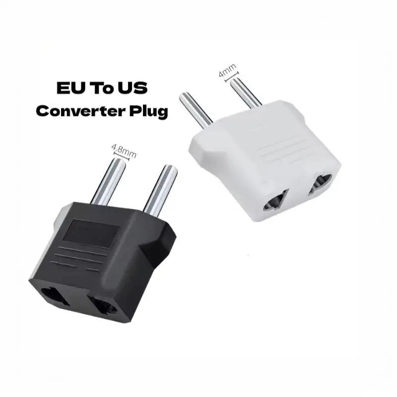 3/5Pcs Travel US To EU Plug Adapter Converter 4.0/4.8mm Compatible American China Korean To European Power Socket Adapter