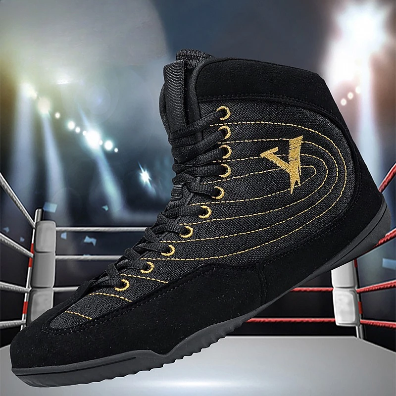 High Top Breathable Combat Shoes Men Women Unisex Boxing Shoes Combat Fight Training Exercise Adults Children Wrestling Sanda