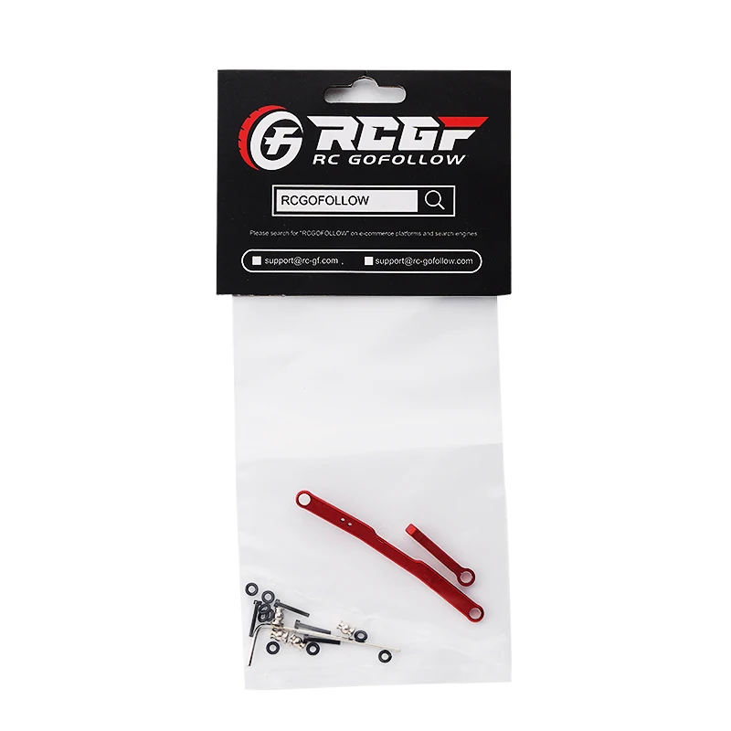 RCGOFOLLOW Steering Link Rod, Liga de alumínio, Direção mais forte Linkage Tie Rod para 1 24 RC