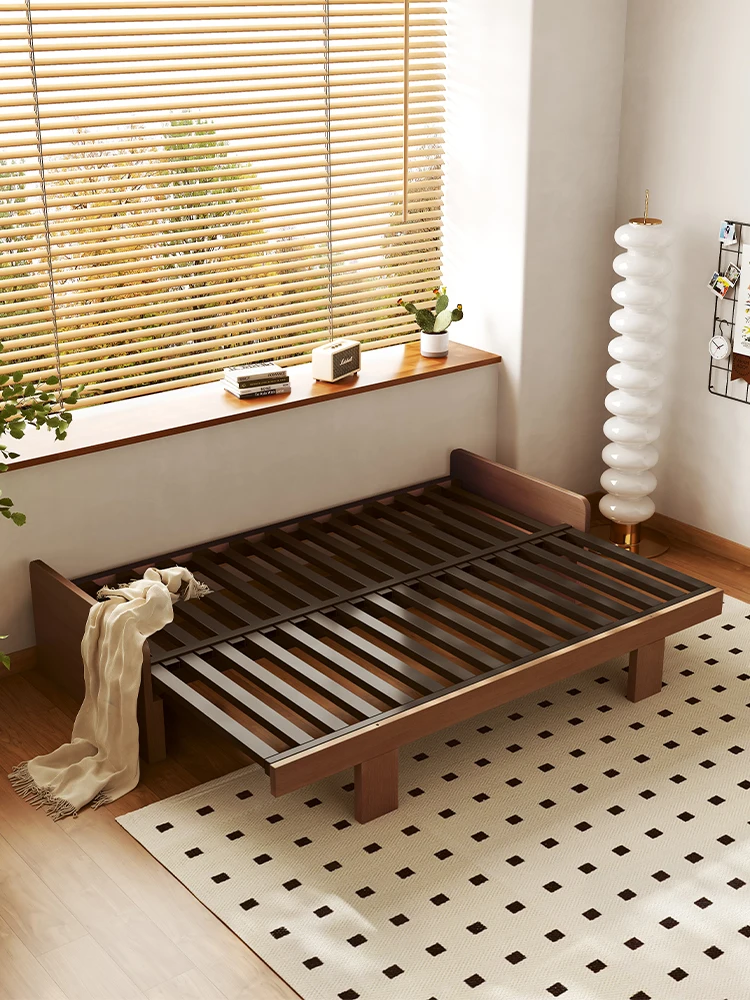 

sofa bed folding dual-purpose steel and wood telescopic bed multi-functional small apartment bed two-in-one single double sofa b