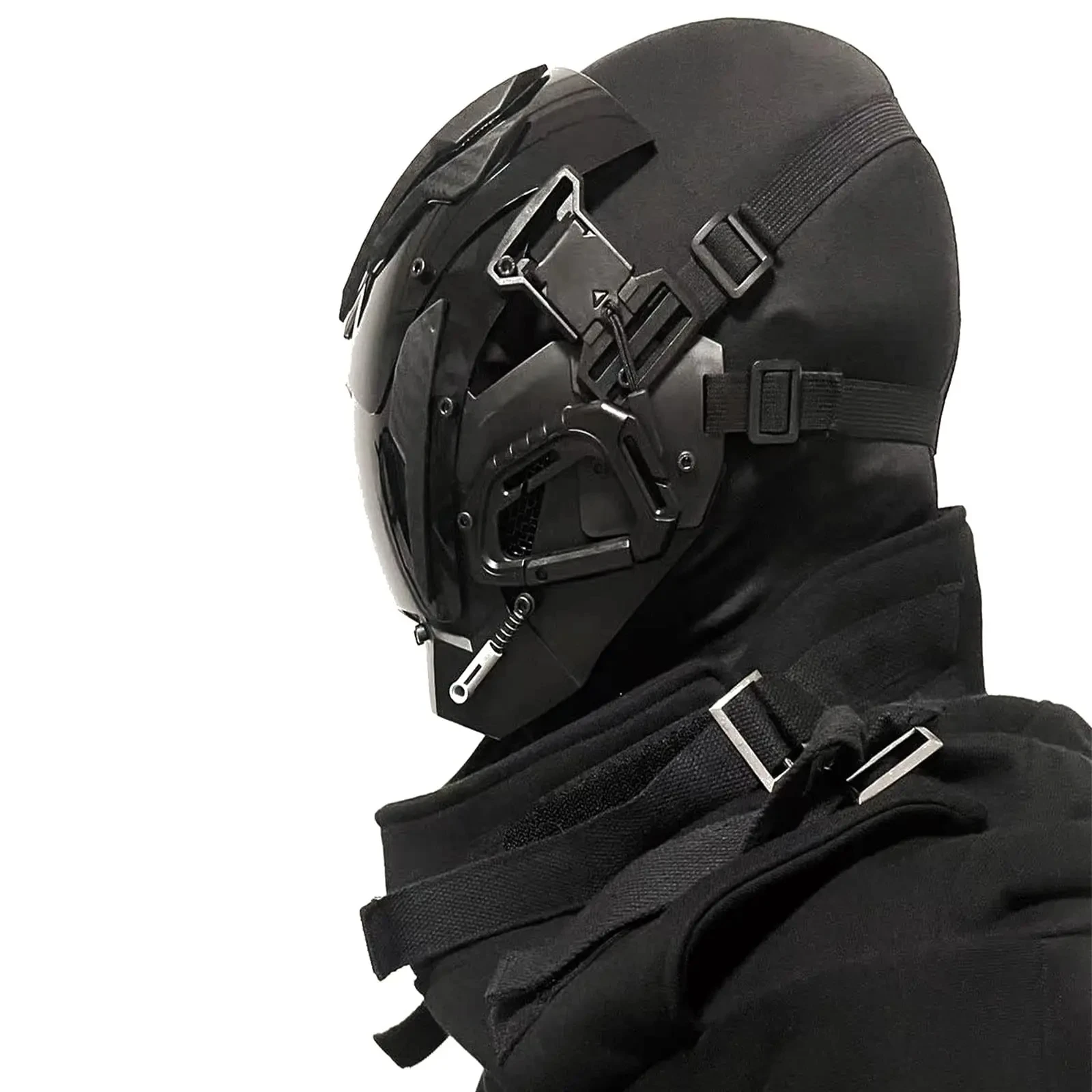 JAUPTO Punk Mask Cosplay for Men and Women, Techwear Mask, Halloween Mask Fit Party Music Festival Accessories