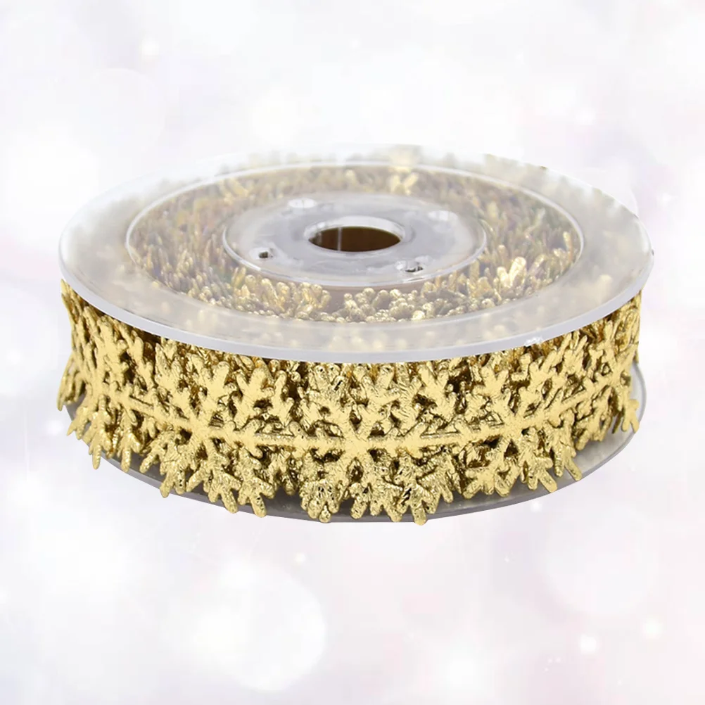 

1Pcs Snowflake Ribbon Premium Material 10m Christmas Decorative Ribbon Gift Wrapping Wedding Apparel Headwear Decoration