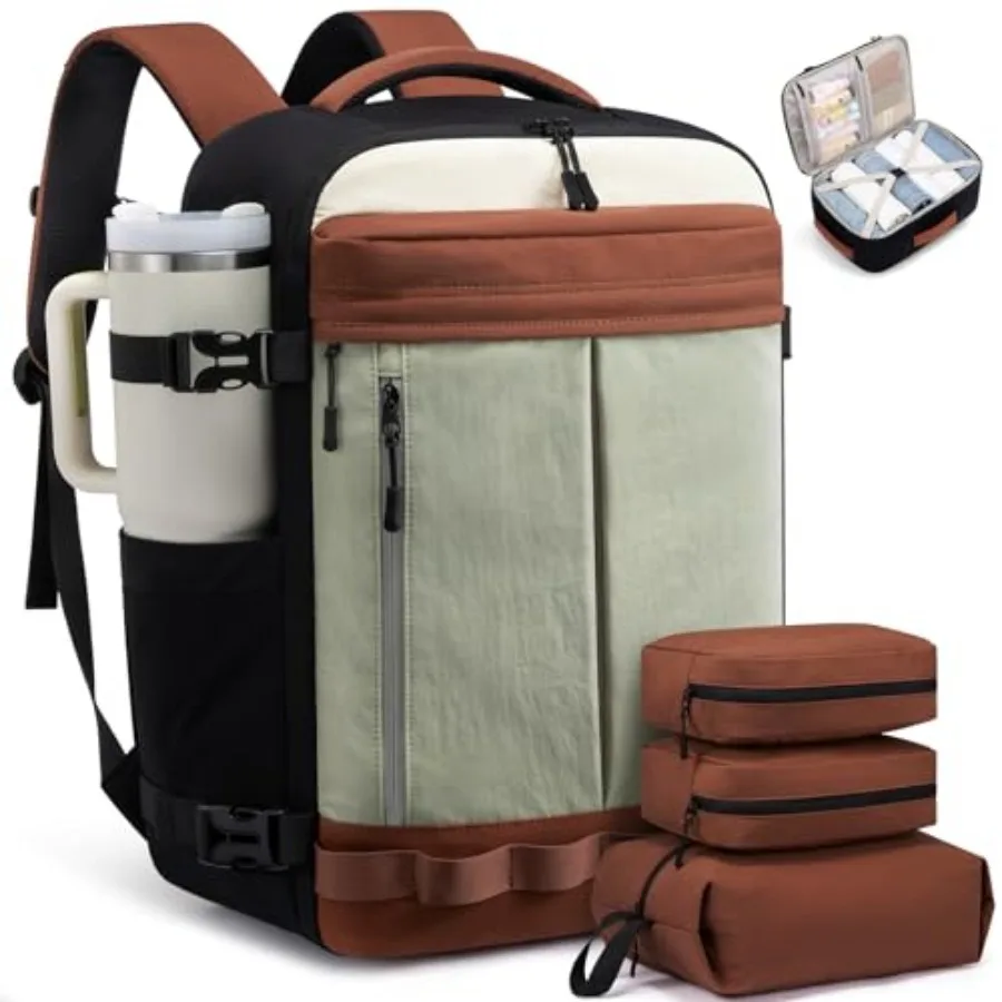 

LOVEVOOK 50L Travel Backpack for Women Men, Airline Approved Carry On Luggage with 3 Cubes Accessories, TSA Personal Item Trave