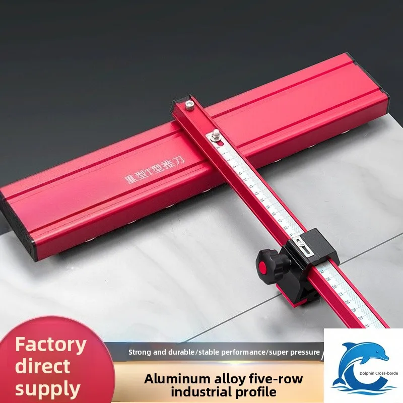 High Precision Portable 5-Row Wheel Reinforced Thickened T-Type Tile Cutter, Manual Cutting Tool for Ceramic, Glass and Slab