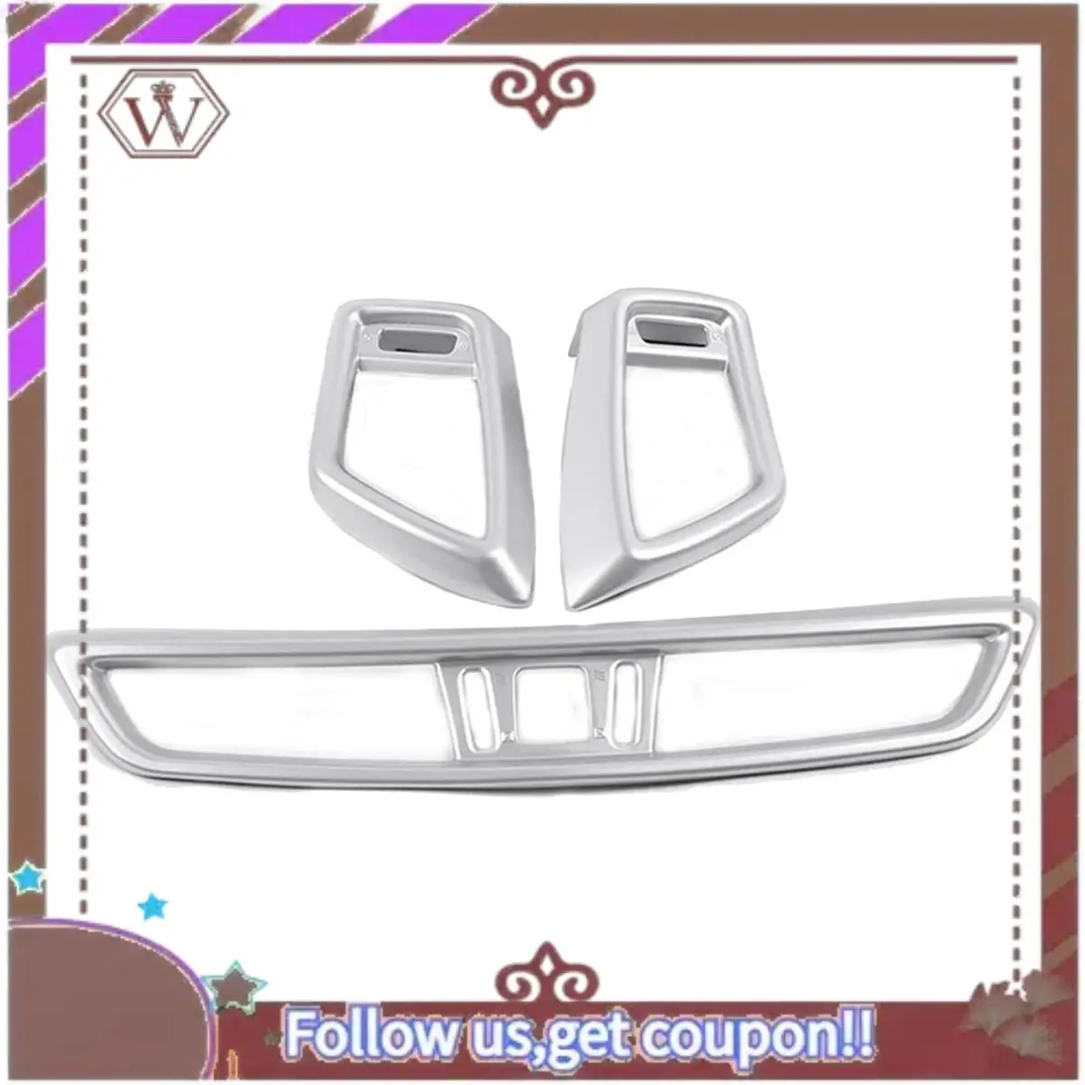 

A57E-3Pcs Car AC Vent Center Air Conditioning Outlet Cover Trim For Nissan Qashqai J11 X-Trail X Trail T32 2014-2020 Silver