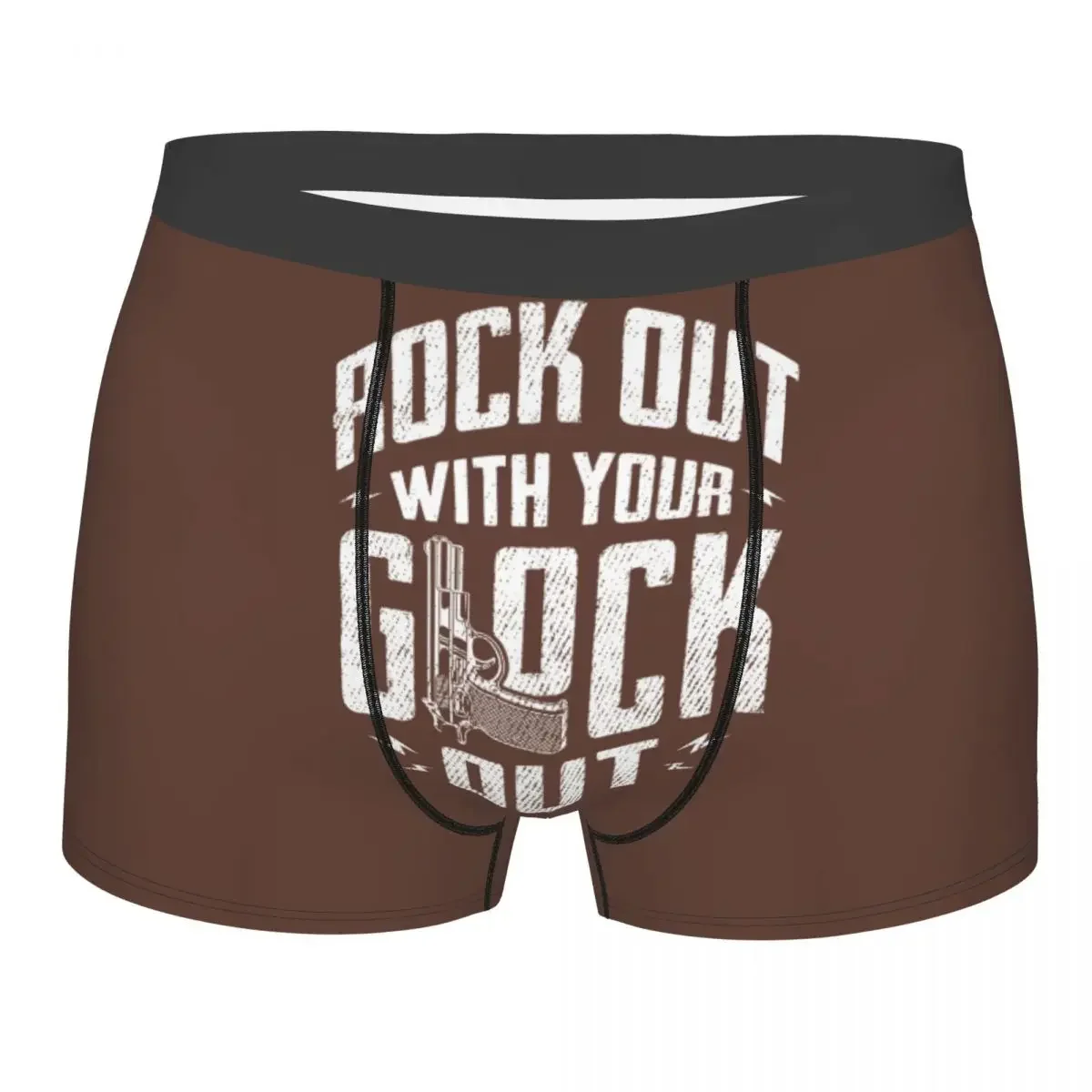 

Пользовательские боксеры Rock Out With Your Out, шорты, мужские трусы с пистолетом из США, нижнее белье, крутые трусы