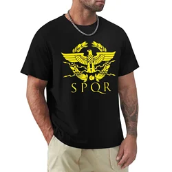 New Arrivals 2024 Vintage Spqr Eagle Rome Latin Cool Retro Red Print Men's Tee Shirt 100% Cotton Short Sleeve Tees