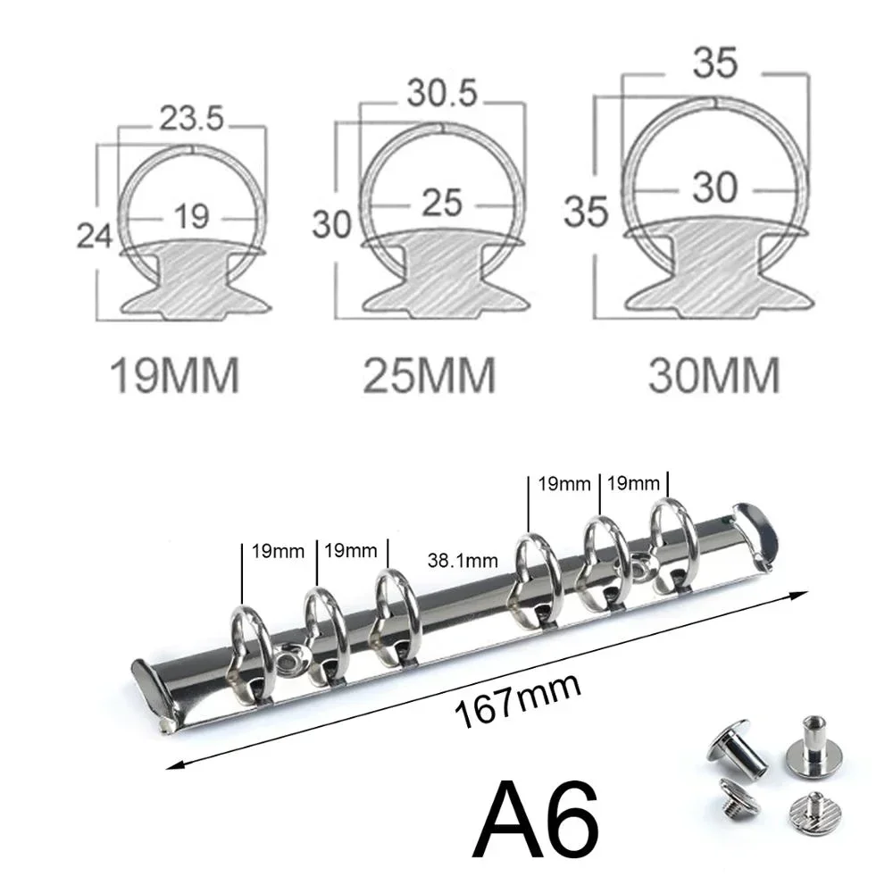 

Simplenote Metal Spiral Rings Binder Clip With 2 Pairs of Screw For Diary Notebook Rings Planner A6 Binder Clip File Folder