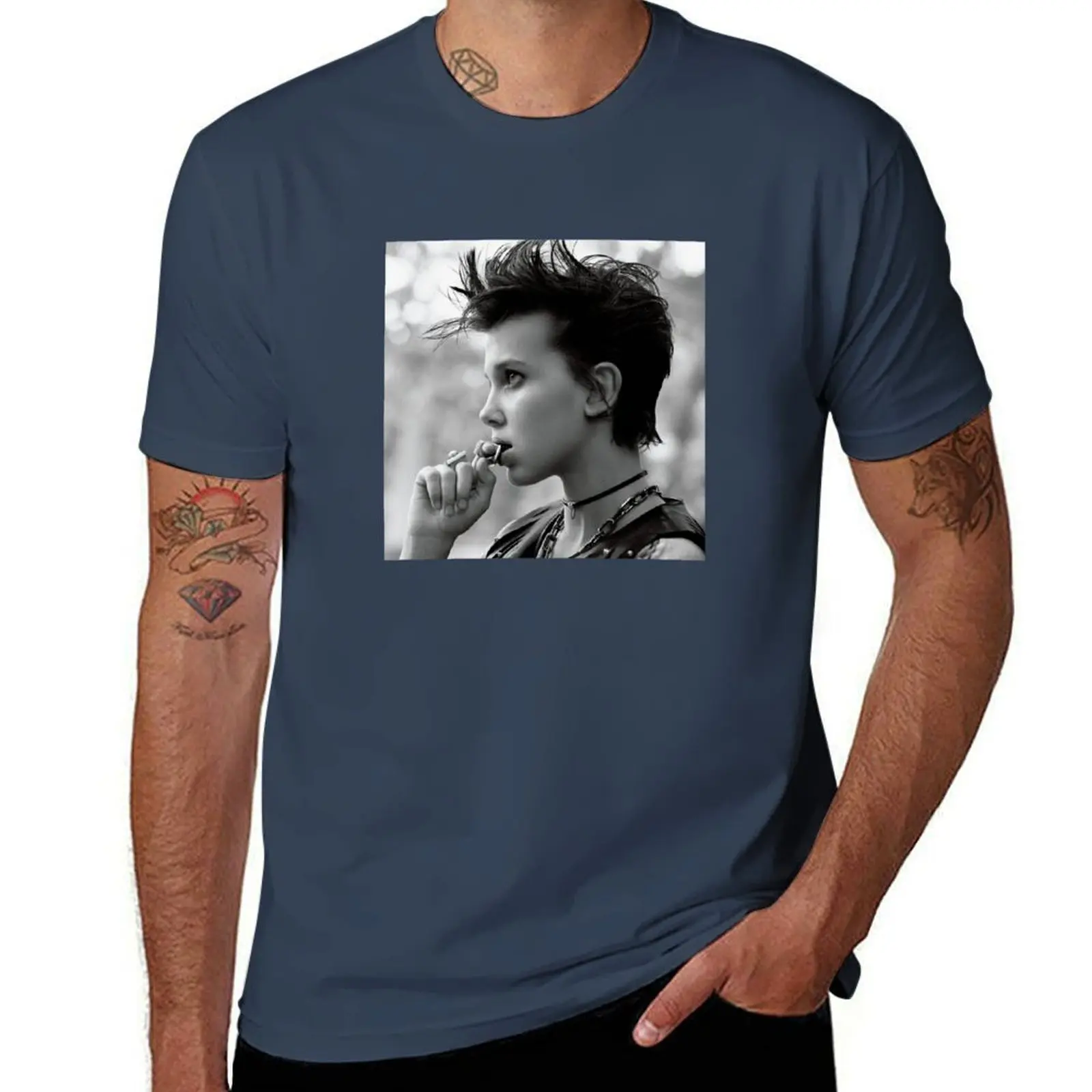 

Millie Bobby Brown - Aesthetic T-Shirt cotton t shirts man 100% t shirt man designer T-Shirt