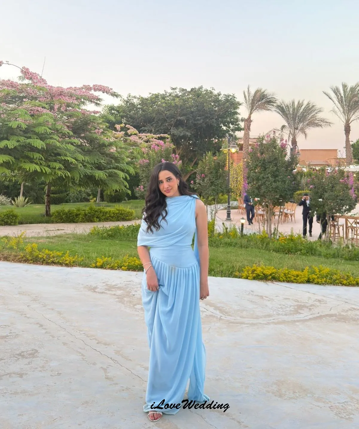Blue Chiffon Elegant Prom Dresses 2025 Pleated Evening Dresses Wedding Party Dress For Women Guest Formal Gowns Gala Customized
