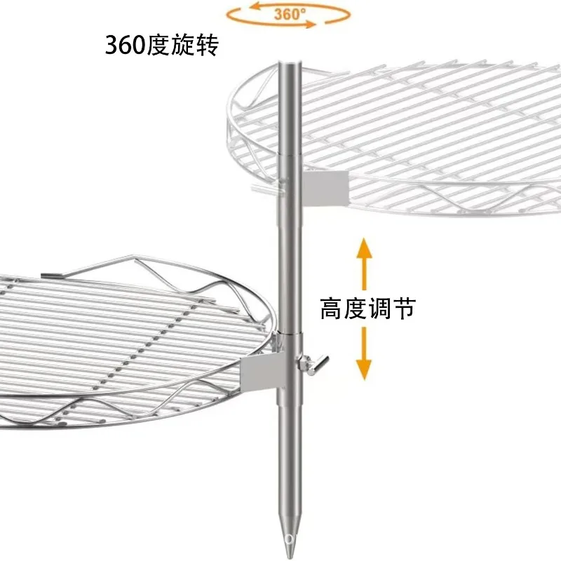 Camping Outdoor Stainless Steel Folding Grill Multi-purpose Firewood Stove Camping Burner Grill Bonfire