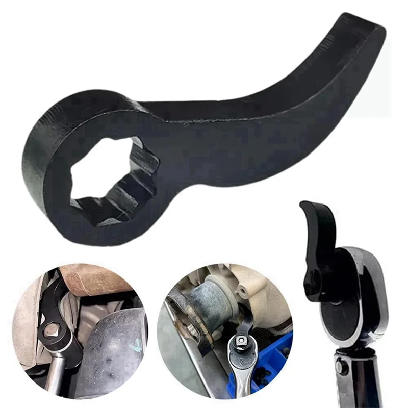 

A84Z-4Pcs Pry Bar Wrench Adaptor Head,Crowbar Adapter-Head Tool,Half Shaft Removal Car Repairing Tools With Extension Bar 1/2