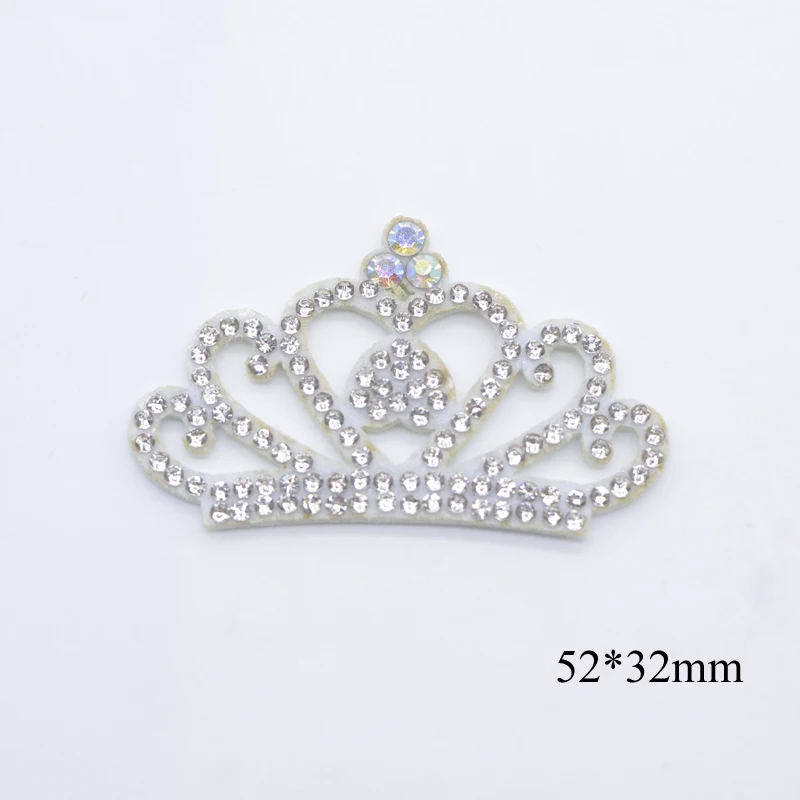 10Pcs White Padded Multiple Shaped Crown Rhinestone Applique for DIY Headwear Hair Bow Accessories Clothes Crafts Decor Patches