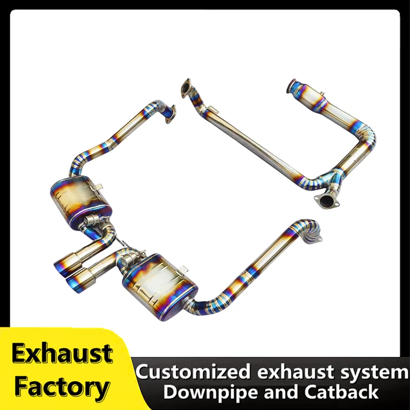 Titanium alloy full exhaust for Porsche 718 Boxster/Cayman 2.0T 2016-2023 catback valve exhaust downspout escape exhaust mufflef