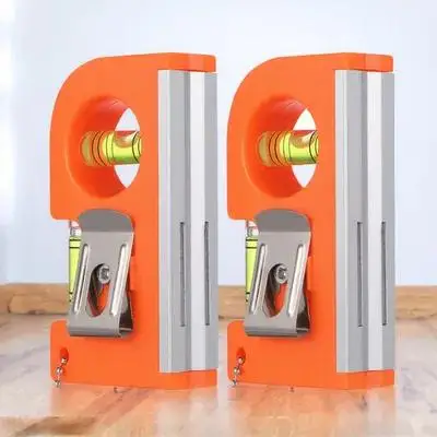 

2pcs High Precision Level Ruler Abs Aluminum Alloy Measuring Tool Home Industrial Use Durable Portable Spirit Level Frame Hanger