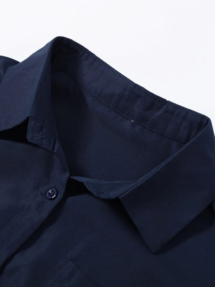 Elegante Damen-Hosenanzüge mit Revers: Oversized Hemd, Langarm-Bluse mit Knopfleiste, Weite Hose, Schickes Einfarbiges Outfit – Detail 6