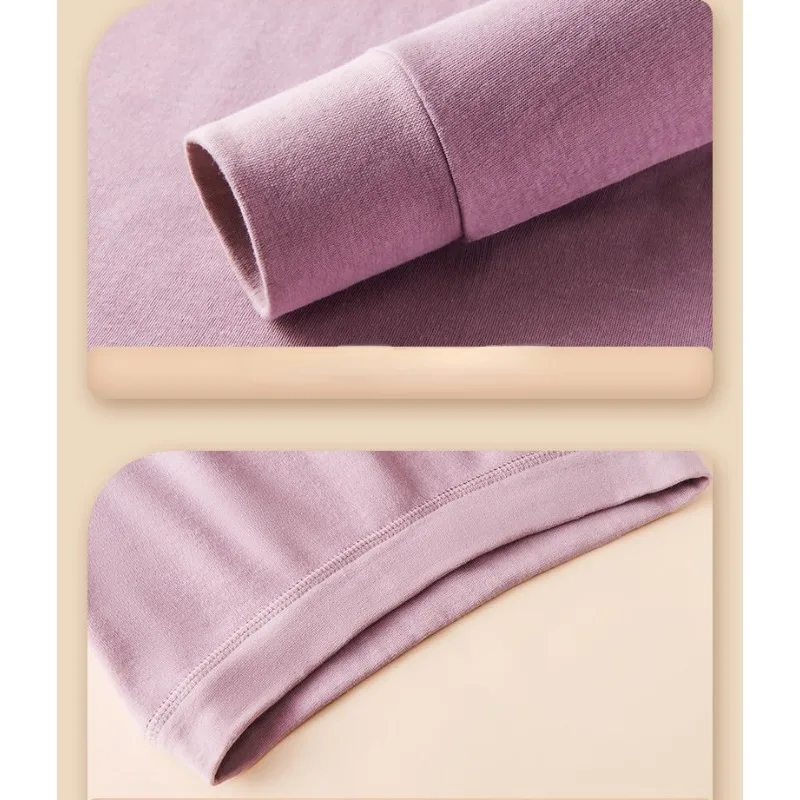 2023 New Long Johns Women's Pure Cotton Suit Thin Thermal Underwear Bottom Cotton Sweater for Fall and Winter O-neck Underwear