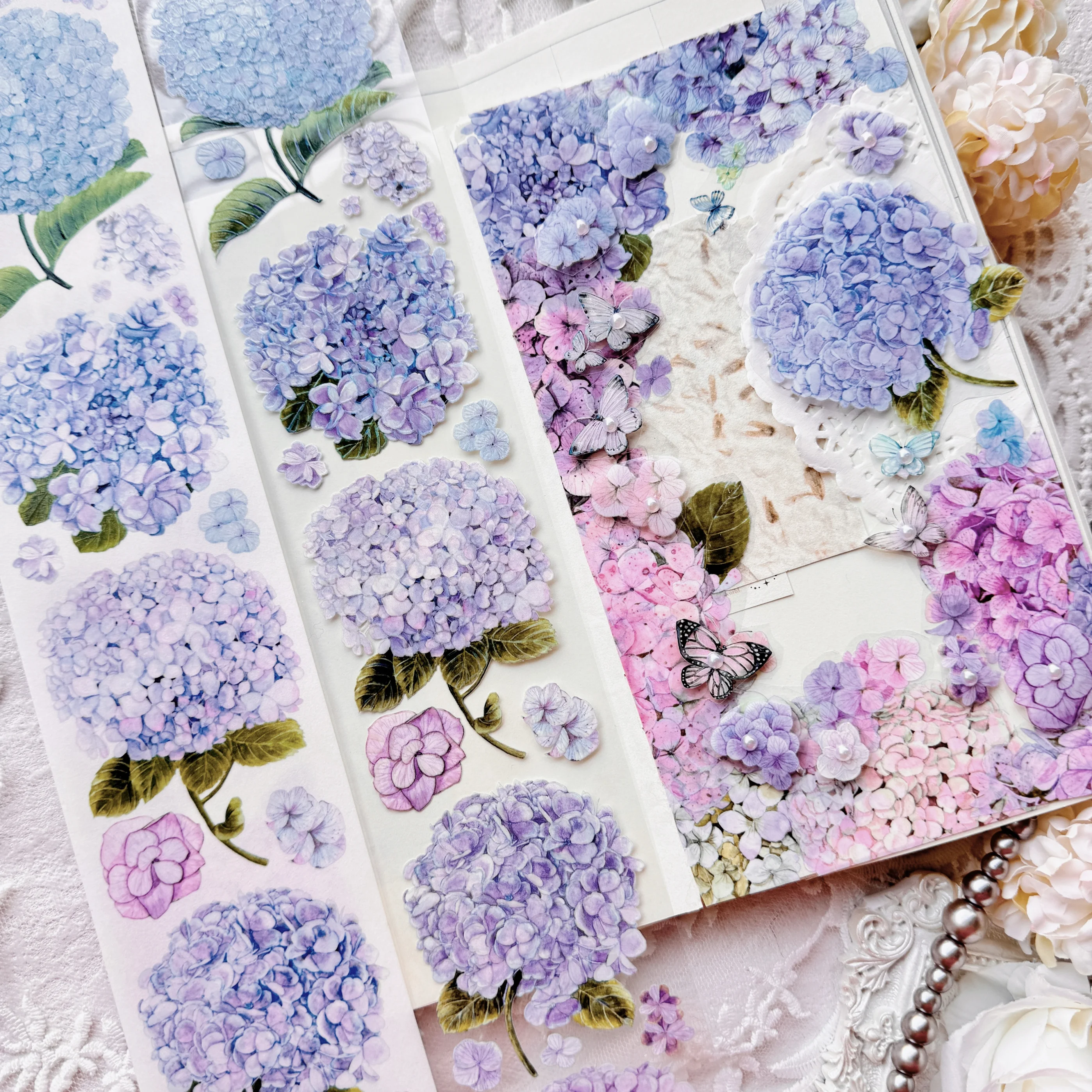 Washi Tape Embroidered Floral, Washi/Shell Gloss Planner Tape, Floral Design