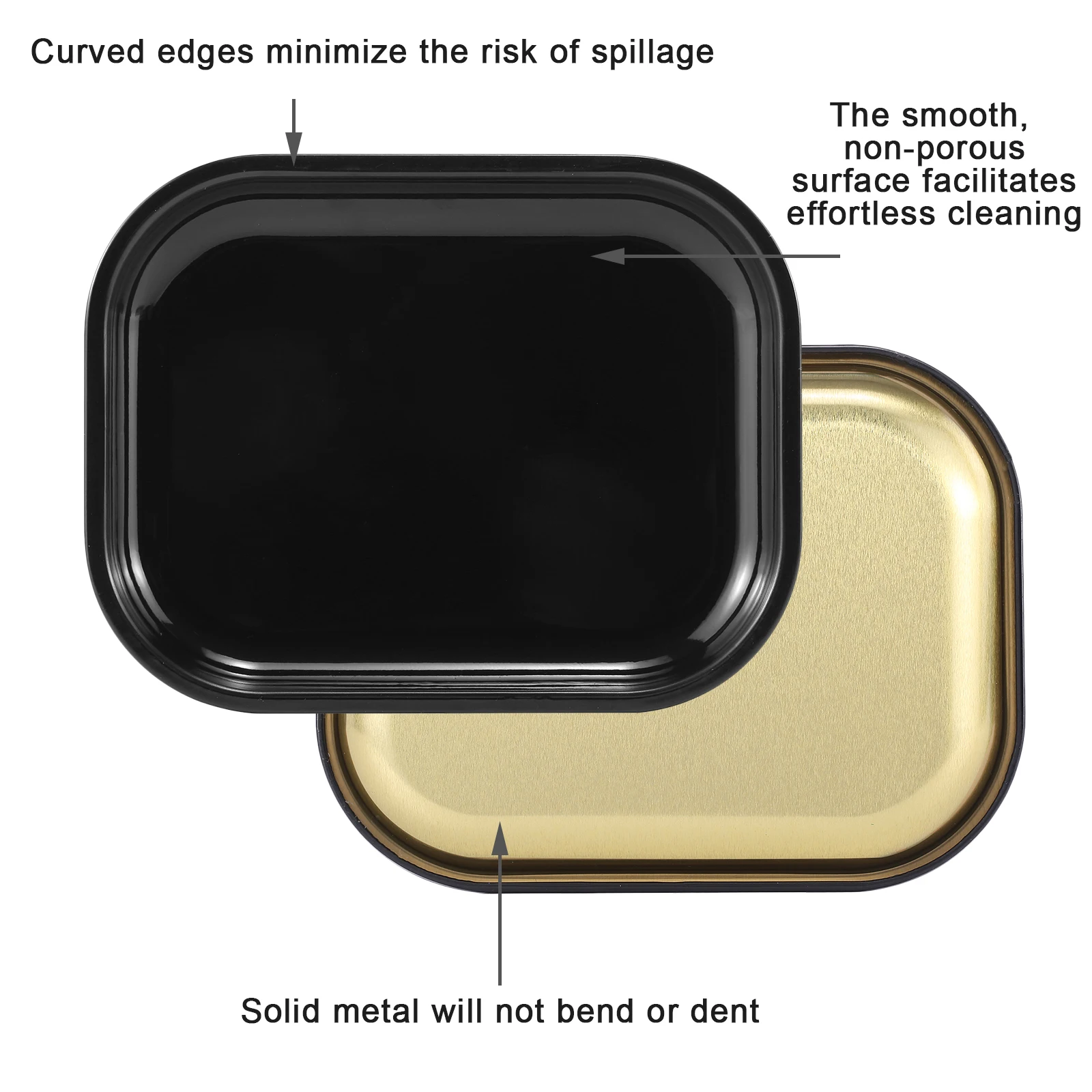 7" X 5.5" Black Metal Rolling Tray with PVC Soft Magnetic Lid image 3