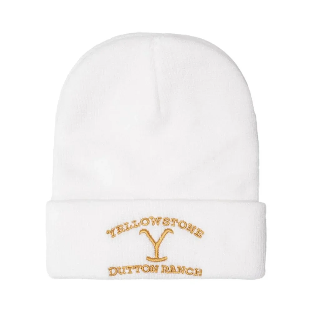 Yellow stones Winter Hat Knitted Caps Women Men Beanies Autumn Acrylic Vintage Cowboy Crochet Melon Cap Fashion Streetwear Gift