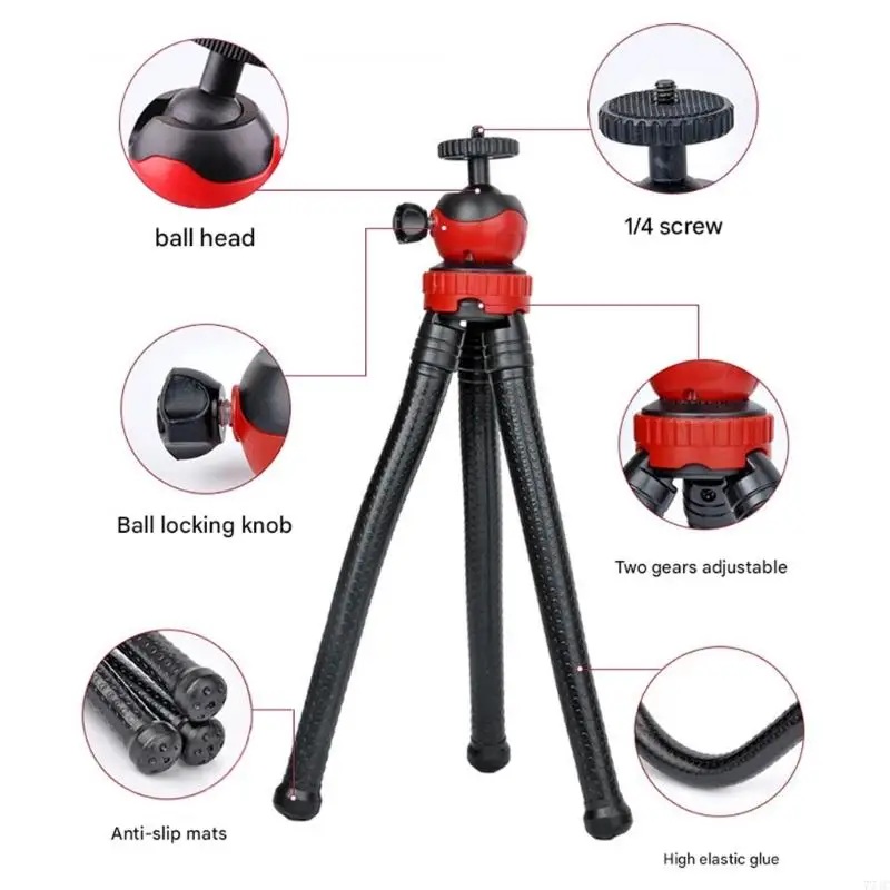 Bendable Metal Tripod Stand Rack For Live Broadcasts Multiple Surfaces Grip & Travel Storage Overhead Photography 77JC