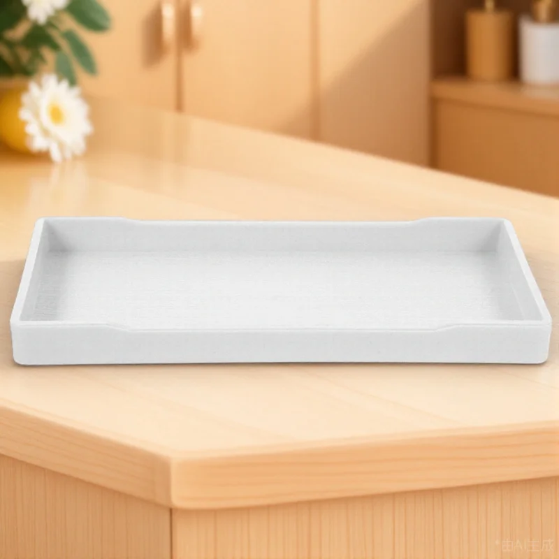 صينية الغرور للحمام، منظم مستطيل سميك، تصميم حديث، لوحة تخزين واسعة، منظم أدوات الزينة #1