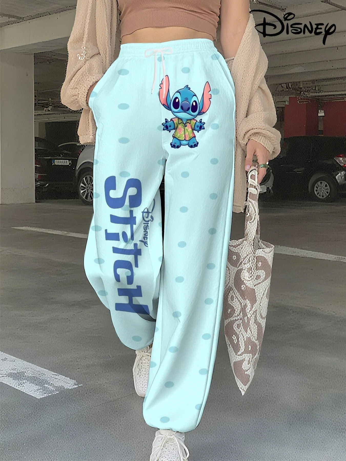 Nuovi pantaloni alla caviglia primaverili e autunnali stile street esplosivo da donna alla moda con cartoni animati animati Disney per adulti da donna oversize