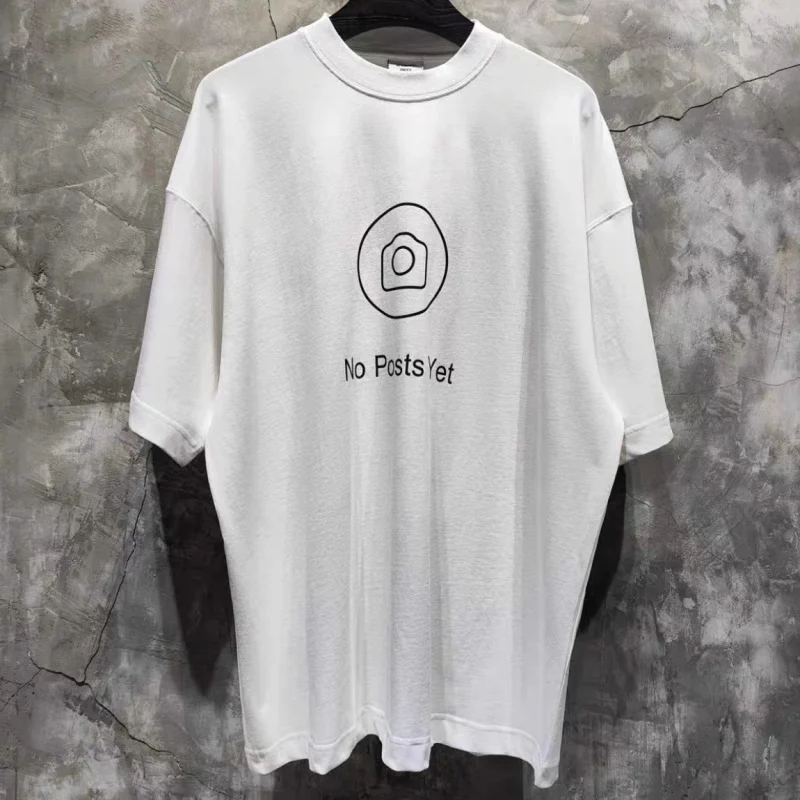 No Photos Yet Vintage Tops Summer Cotton Oversized Round Neck Short Sleeve Tee Men Women VT Tshirts Camera Print Y2K  T Shirts