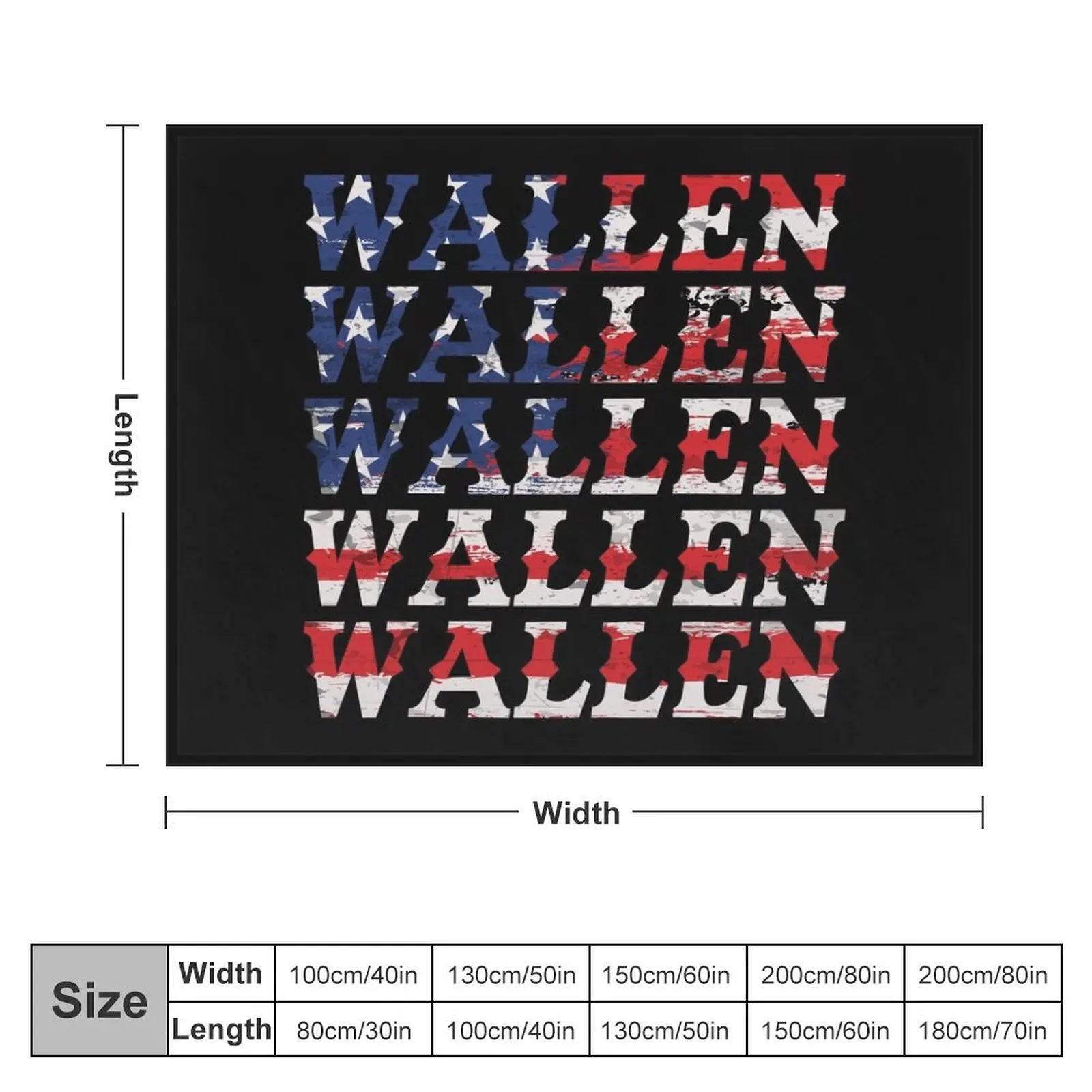 Cute Wallen Merch American Flag Red White Blue Country Music Throw Blanket Soft Big Baby Blankets